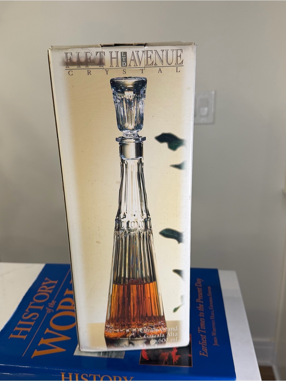 Fifth Avenue Crystal Tall Decanter - Clear Crystal, new
